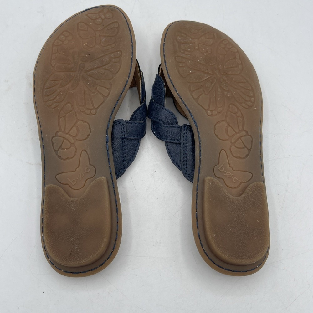 BOC Born Sandals Leather Thong Flip Flop Blue Coastal Comfort Vacation Beach 6M - Picture 4 of 4